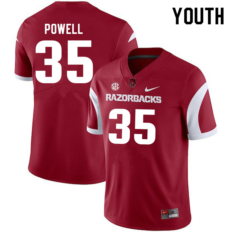 Youth #35 Mani Powell Arkansas Razorbacks College Football Jerseys Sale-Cardinal